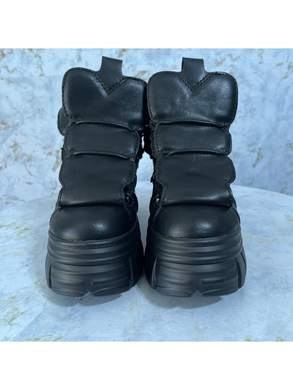 Steve Madden Women's Size 7.5M Shoes Black Chunky Goth Punk Platform Sneakers